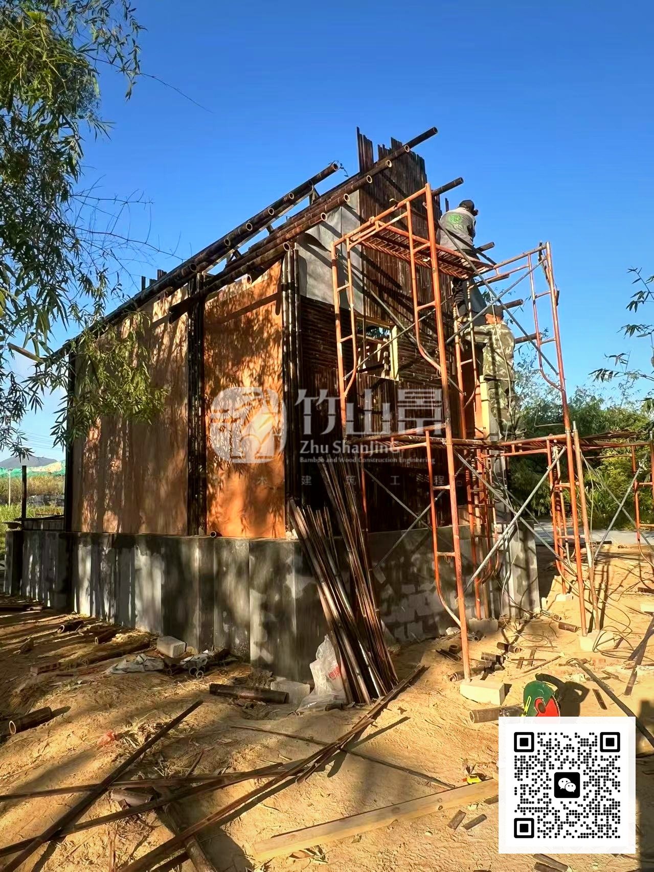 广东潮州竹屋施工过程